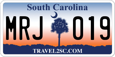 SC license plate MRJ019