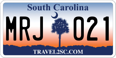 SC license plate MRJ021