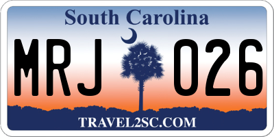 SC license plate MRJ026