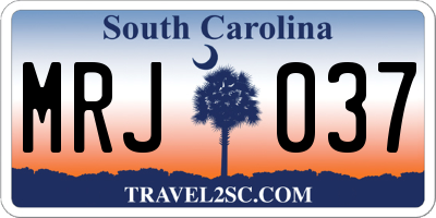 SC license plate MRJ037
