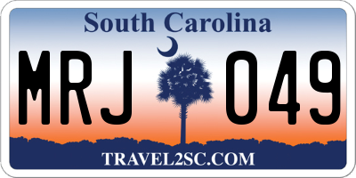 SC license plate MRJ049