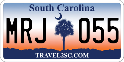 SC license plate MRJ055