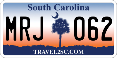 SC license plate MRJ062