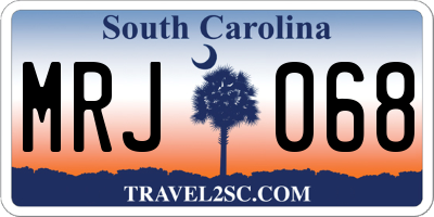 SC license plate MRJ068