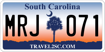SC license plate MRJ071