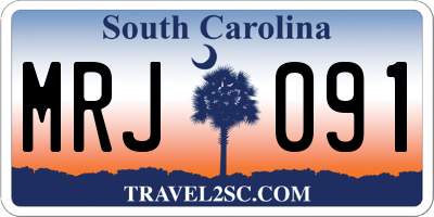 SC license plate MRJ091
