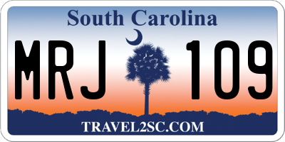 SC license plate MRJ109