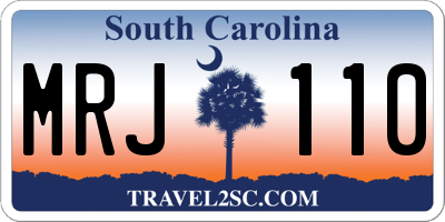 SC license plate MRJ110
