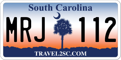 SC license plate MRJ112