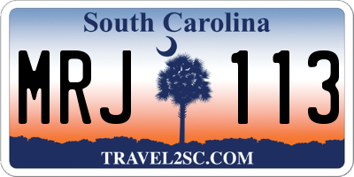 SC license plate MRJ113