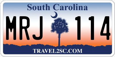 SC license plate MRJ114