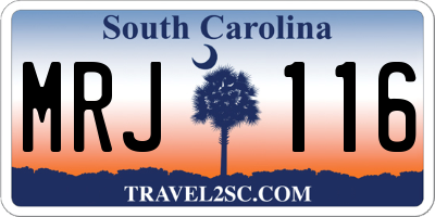 SC license plate MRJ116
