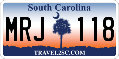 SC license plate MRJ118