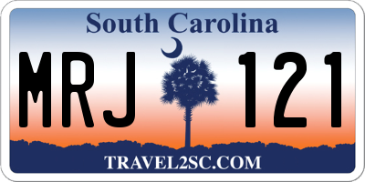 SC license plate MRJ121