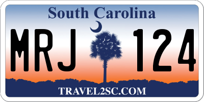 SC license plate MRJ124