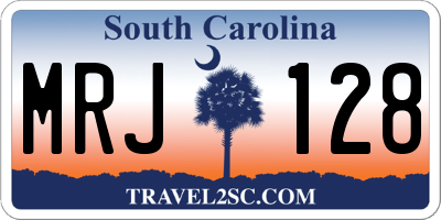 SC license plate MRJ128