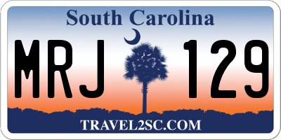 SC license plate MRJ129