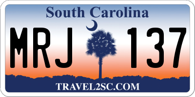 SC license plate MRJ137