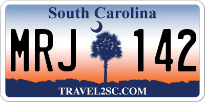 SC license plate MRJ142