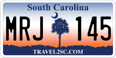 SC license plate MRJ145