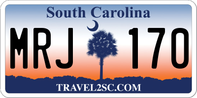 SC license plate MRJ170
