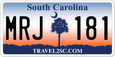 SC license plate MRJ181