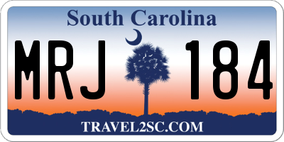 SC license plate MRJ184