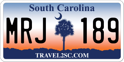 SC license plate MRJ189