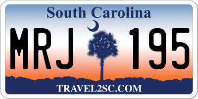 SC license plate MRJ195