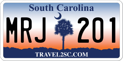 SC license plate MRJ201