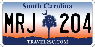 SC license plate MRJ204