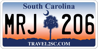 SC license plate MRJ206