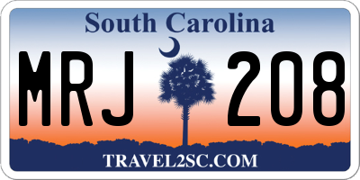 SC license plate MRJ208