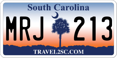 SC license plate MRJ213