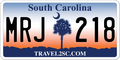 SC license plate MRJ218