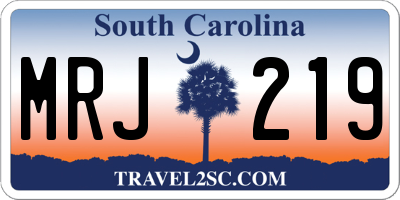 SC license plate MRJ219