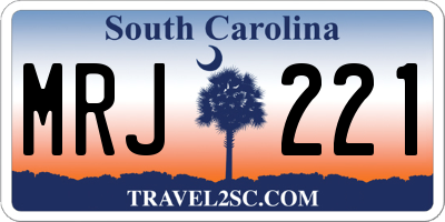 SC license plate MRJ221