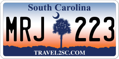 SC license plate MRJ223