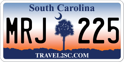 SC license plate MRJ225
