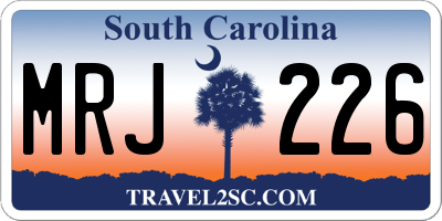 SC license plate MRJ226