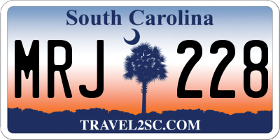SC license plate MRJ228