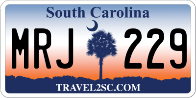 SC license plate MRJ229