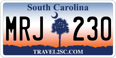 SC license plate MRJ230