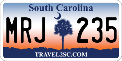 SC license plate MRJ235