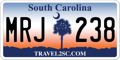 SC license plate MRJ238