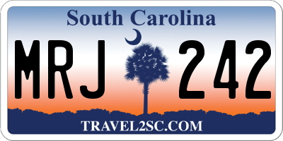 SC license plate MRJ242