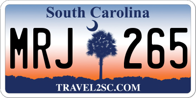 SC license plate MRJ265