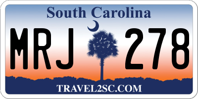 SC license plate MRJ278