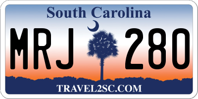 SC license plate MRJ280
