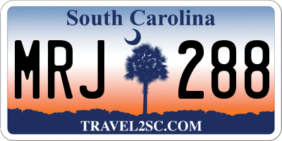 SC license plate MRJ288